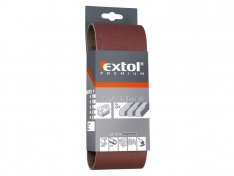 EXTOL PREMIUM plátna brusná nekonečný pás, bal. 3ks, 75x457mm, P80 8803508