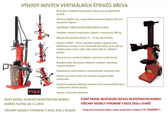 VeGA LV1110 PRO VARIO profi štípač 11 tun na dřevo