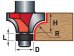 EXTOL PREMIUM fréza zaoblovací (vydutá) do dřeva, R6,3xD25,6xH11, stopka 8mm 8802105