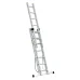 Žebřík třídílný 7 příček 3x7 150Kg DRABEST