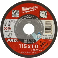 MILWAUKEE řezný kotouč 115x1 CutWSCS 41 PRO+ 4932451484