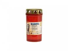 Svíce hřbitovní Madona víčko 135g ~ 2dny červená lisovaná