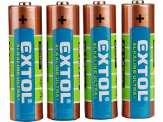 EXTOL ENERGY baterie alkalické, 4ks, 1,5V AA (LR6) 42011