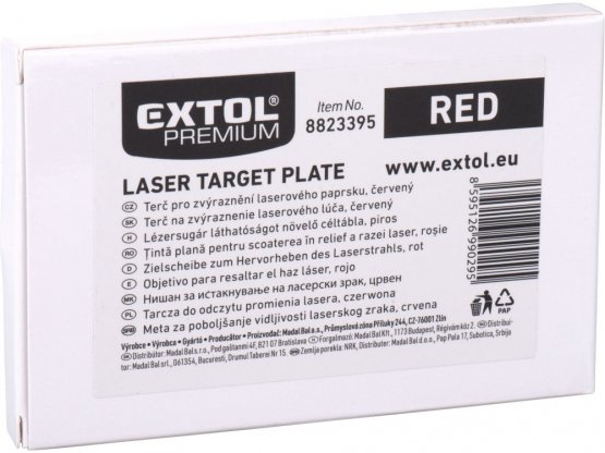 EXTOL PREMIUM terč pro zvýraznění laser. paprsku, červený 8823395