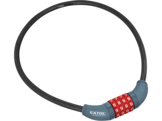 EXTOL zámek na kolo - lanko 10x650mm kódové zamykání 8857822