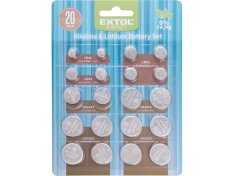 EXTOL ENERGY Baterie alkalické a lithiové sada 20ks 42057