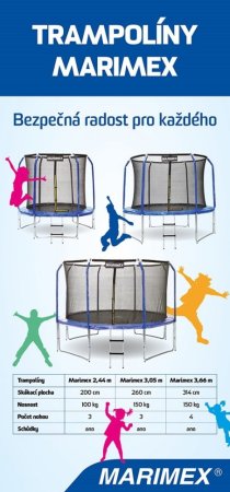 Trampolína Marimex 305 cm + ochranná síť + žebřík