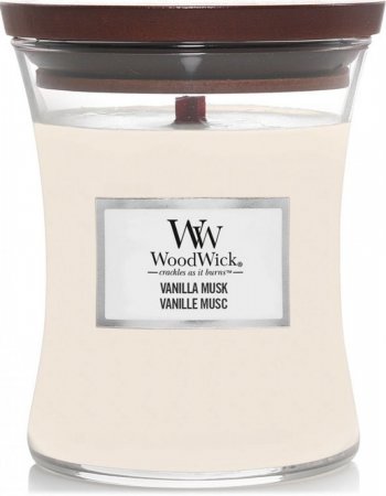 WoodWick Vanilla Musk 85 g svíčka váza malá 41086