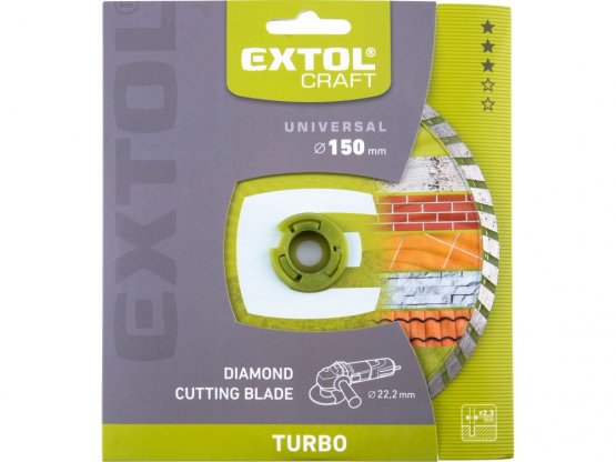EXTOL CRAFT 108853 kotouč diamantový řezný turbo, 150x22,2mm, suché i mokré řezání
