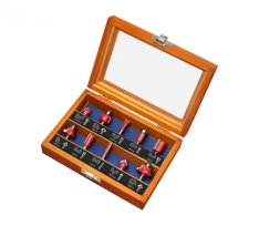 EXTOL PREMIUM frézy tvarové do dřeva s SK plátky, sada 10ks, stopka 6mm, 44041