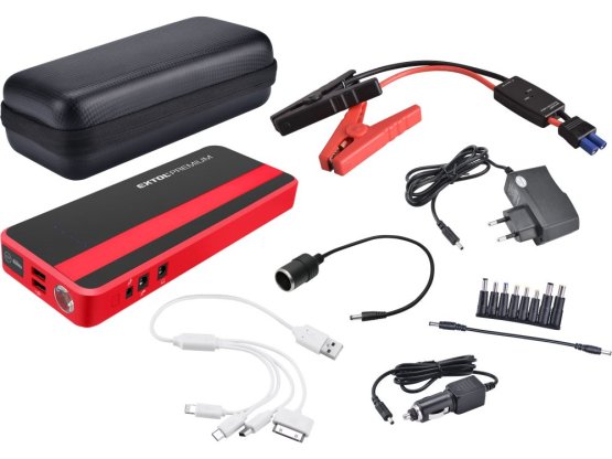 EXTOL jump startér, 700A, pro naftové a benzínové motory, powerbanka 5V, 19V