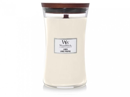 WoodWick Linen 609 g svíčka váza velká 31880