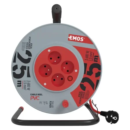 EMOS prodlužovací kabel na bubnu 25m / 4 zásuvky 230V 1908042501 P19425