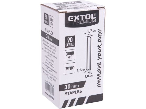 EXTOL PREMIUM spona nastřelovací 30mm 5,7x1,2x1mm 3000ks 8862624