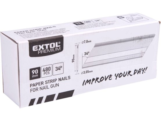 EXTOL PREMIUM hřebík nastřelovací 480ks 90mm pr.3,05mm vroubkovaný 8862605