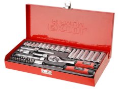 hlavice nástrčné, sada 45ks, 1/4", CrV, 8818360 EXTOL PREMIUM