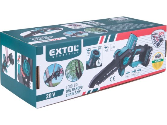 EXTOL INDUSTRIAL aku pila řetězová 13cm jednoruční 2Ah SHARE20V 8791922