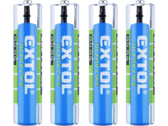 EXTOL ENERGY baterie zink-chloridové, 4ks, 1,5V AAA (R03) 42000