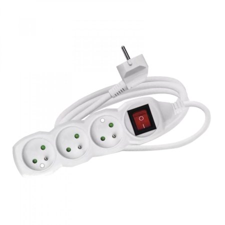 EMOS Prodlužovací kabel bílý 3m/3 zásuvky s vypínačem P1313 1902130300