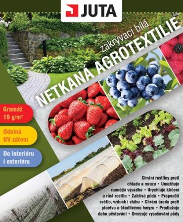 JUTA netkaná agrotextilie bílá 5x1,6m zakrývací 19g/m2