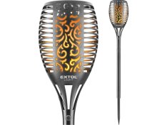 EXTOL LIGHT pochodeň LED s plamenem, 79cm, solární nabíjení, 35lm 43132