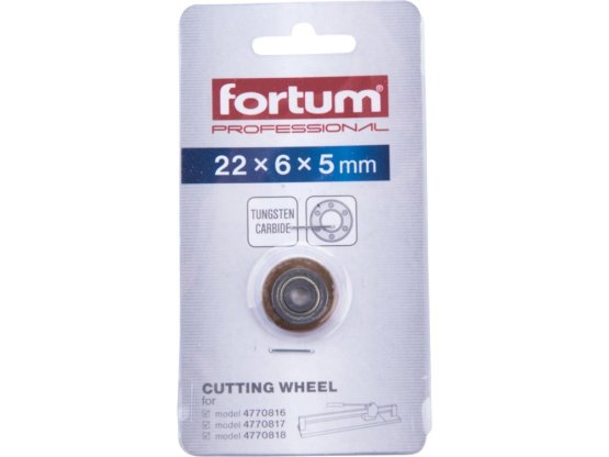 FORTUM kolečko řezací ložiskové, 22x6x5mm, SK, 4770815