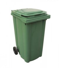 Popelnice plastová na odpad 240 L zelená na kolečkách