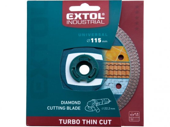 kotouč diamantový řezný turbo Thin Cut, 115x22,2mm, suché i mokré řezání, EXTOL
