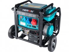 HERON 8896147 elektrocentrála benzínová 17HP/8,2kW/10,25kVA (400V), 6,5kW (230V), podvozek, elektrický start