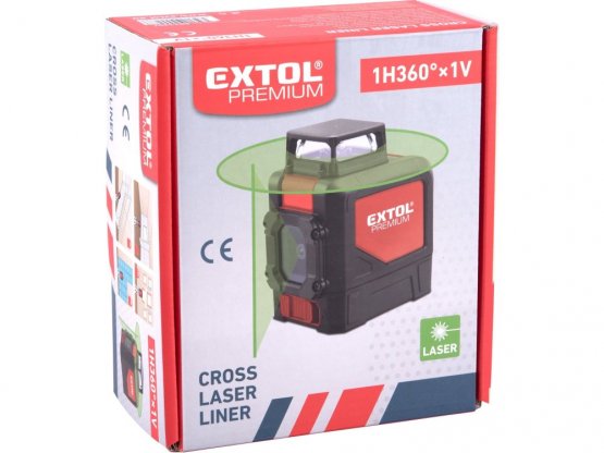 EXTOL PREMIUM laser zelený liniový, křížový samonivelační 8823307