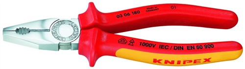 Knipex kombinované kleště 180mm VDE 1000 V 0306180