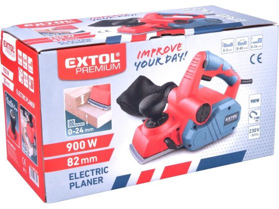 EXTOL PREMIUM hoblík elektrický, 900W, polodrážka 24mm 8893406