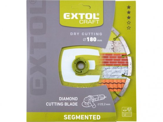 EXTOL CRAFT kotouč diamantový řezný segmentový - suché řezání, 180x22,2x2,8mm 108814