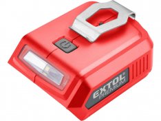 EXTOL nabíječka aku pro USB zařízení, se světlem, SHARE20V, bez baterie, 5V/2A