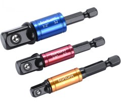 FORTUM adaptéry do vrtačky s otoč.úchytem 3ks, 1/4"-3/8"-1/2", S2 4742203