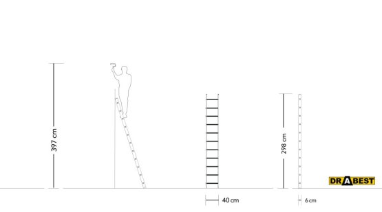 Žebřík jednodílný 11 příček 1x11 150Kg DRABEST