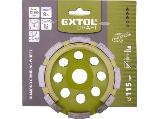 EXTOL CRAFT 903014 kotouč diamantový brusný jednořadý, O 115x22,2mm