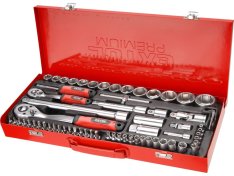 Hlavice nástrčné, sada 65ks, 1/4", 1/2", CrV, EXTOL PREMIUM 8818370