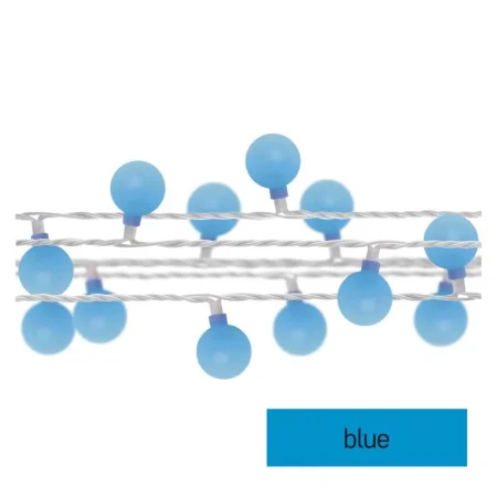 EMOS LED světelný cherry řetěz – kuličky 2,5 cm, 4 m, venkovní i vnitřní, modrá, časovač D5AB01