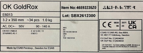 ESAB elektrody rutilové 3,2x350mm 1Kg (34ks) Goldrox