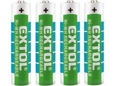 EXTOL ENERGY baterie nabíjecí, 4ks, AAA (HR03), 1,2V, 1000mAh, NiMh 42060