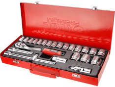 EXTOL PREMIUM Klíče nástrčné sada 24ks 1/2", CrV (8818365)