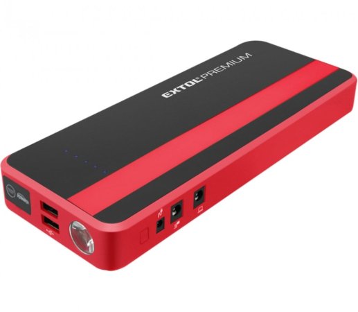 EXTOL jump startér, 700A, pro naftové a benzínové motory, powerbanka 5V, 19V