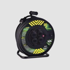EMOS Prodlužovací gumový kabel na bubnu 50m / 4 zásuvky 230V KL29114 1908545000