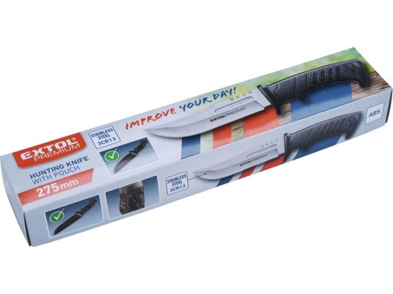 EXTOL PREMIUM nůž lovecký nerez, 275/150mm 8855321