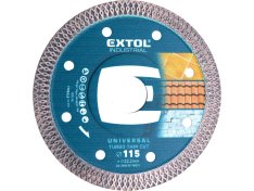 kotouč diamantový řezný turbo Thin Cut, 115x22,2mm, suché i mokré řezání, EXTOL