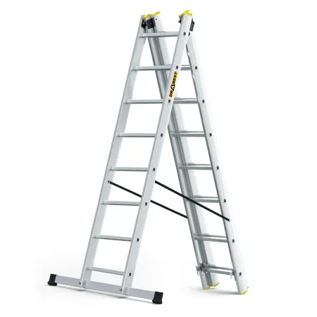 Žebřík třídílný 8 příček 3x8 150Kg DRABEST