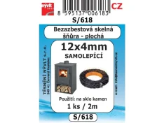 Šňůra skelná bezazbestová samolepící 12x4mm/2m plochá S/618