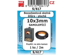 Šňůra skelná bezazbestová samolepící 10x3mm/2m plochá S/617