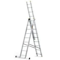 Žebřík třídílný 9 příček 3x9 150Kg DRABEST